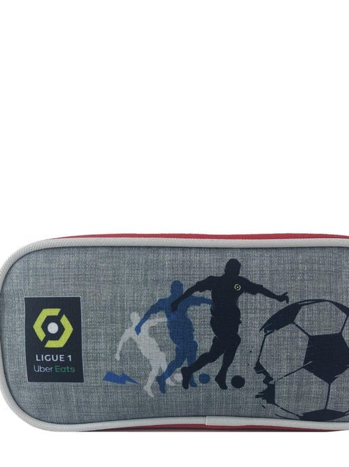 BAGTROTTER Trousse scolaire rectangulaire Ligue 1 Uber Eats Football Grise - Kiabi