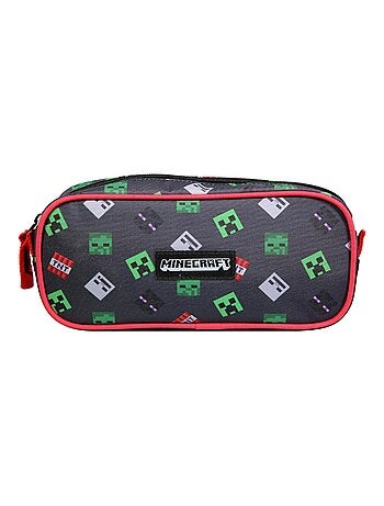 BAGTROTTER Trousse scolaire rectangulaire Minecraft Noir