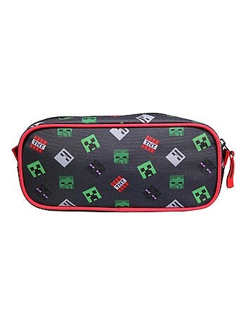 BAGTROTTER Trousse scolaire rectangulaire Minecraft Noir