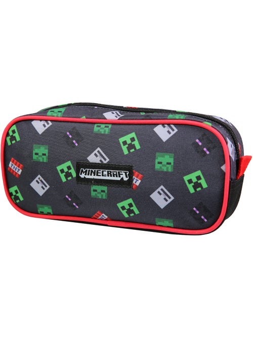 BAGTROTTER  Trousse scolaire rectangulaire Minecraft Noir - Kiabi