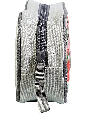 BAGTROTTER Trousse scolaire rectangulaire Offshore Grise Fleurs