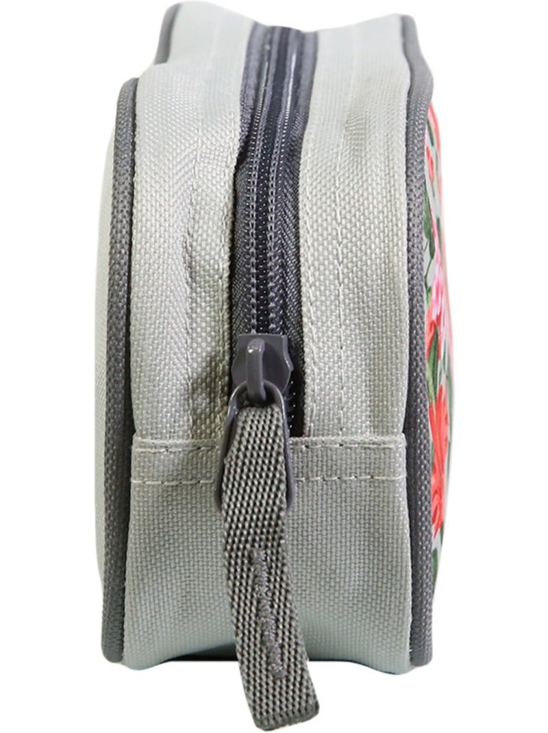 BAGTROTTER Trousse scolaire rectangulaire Offshore Grise Fleurs Beige - Kiabi