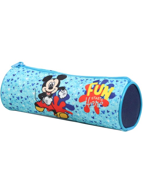 BAGTROTTER Trousse scolaire ronde Disney Mickey Bleue - Kiabi