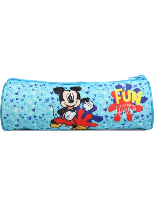 BAGTROTTER Trousse scolaire ronde Disney Mickey Bleue - Kiabi