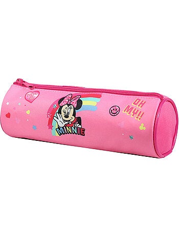BAGTROTTER Trousse scolaire ronde Disney Minnie Rose Arc en ciel