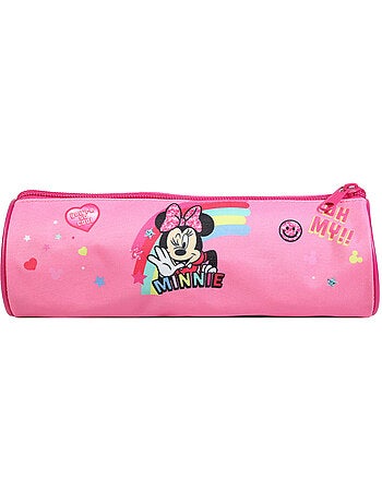 BAGTROTTER Trousse scolaire ronde Disney Minnie Rose Arc en ciel