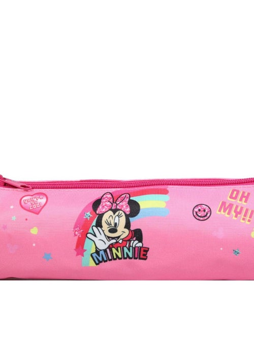 BAGTROTTER Trousse scolaire ronde Disney Minnie Rose Arc en ciel - Kiabi