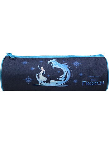 BAGTROTTER Trousse scolaire ronde La Reine Des Neiges / Frozen Bleue Cheval