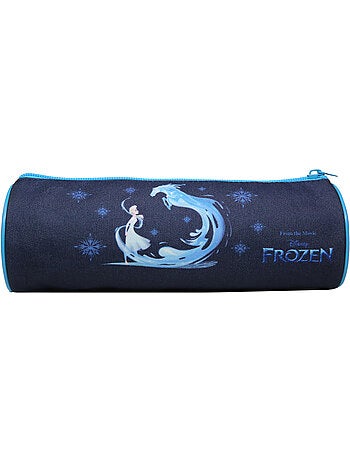 BAGTROTTER Trousse scolaire ronde La Reine Des Neiges / Frozen Bleue Cheval