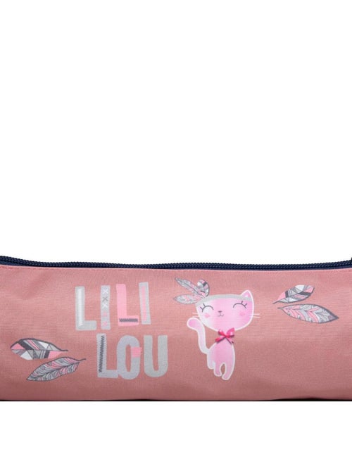 BAGTROTTER Trousse scolaire ronde Lili Lou Rose Plumes - Kiabi