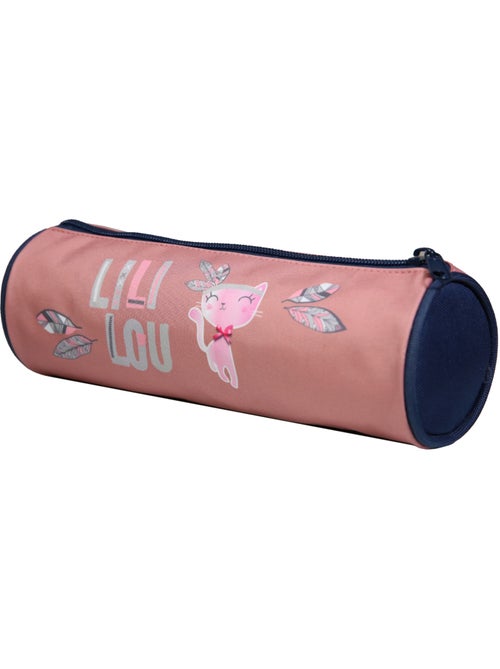 BAGTROTTER Trousse scolaire ronde Lili Lou Rose Plumes - Kiabi