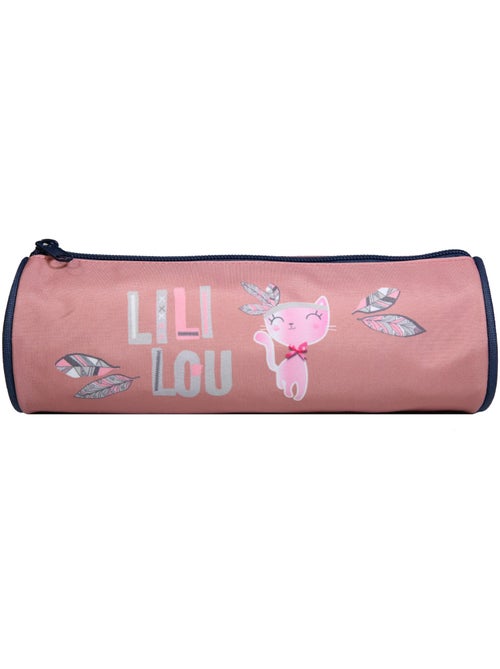 BAGTROTTER Trousse scolaire ronde Lili Lou Rose Plumes - Kiabi