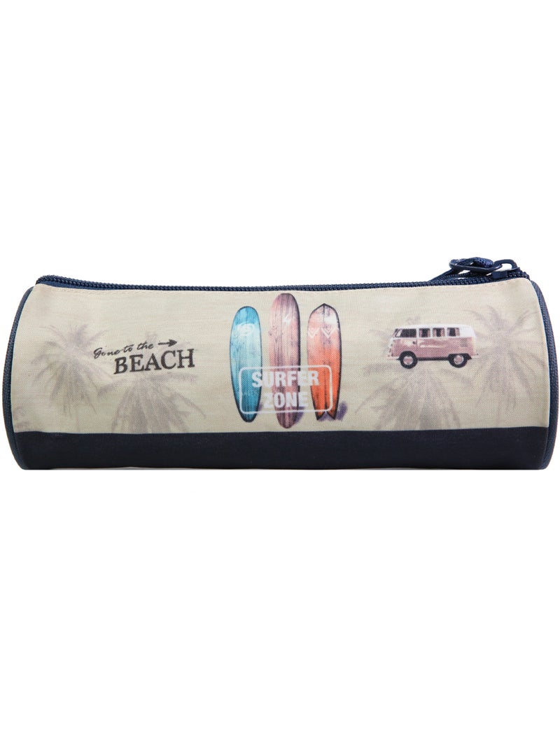 BAGTROTTER Trousse scolaire ronde Offshore Beige Van & Surf Beige - Kiabi
