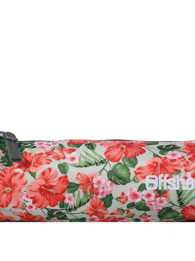 BAGTROTTER Trousse scolaire ronde Offshore Gris Fleurs Beige - Kiabi