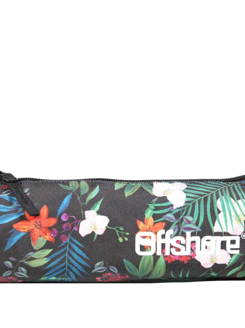 BAGTROTTER Trousse scolaire ronde Offshore Noire Fleurs Noir - Kiabi