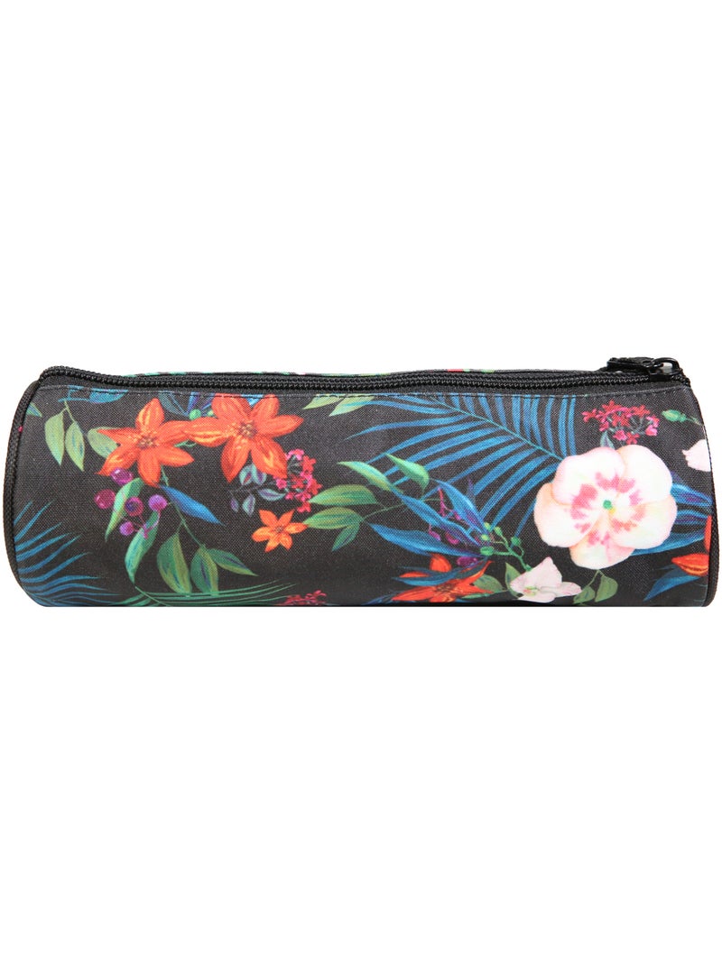 BAGTROTTER Trousse scolaire ronde Offshore Noire Fleurs Noir - Kiabi