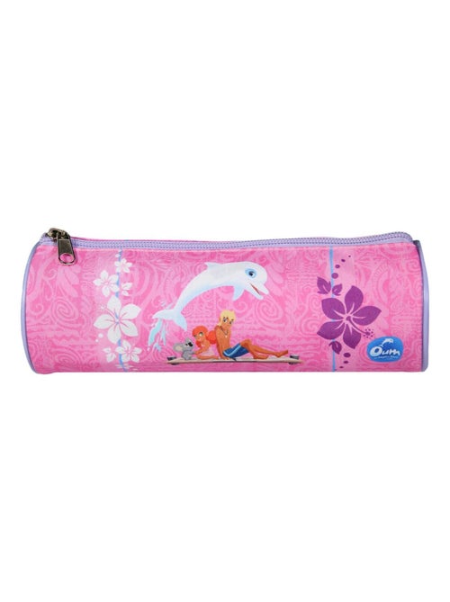 BAGTROTTER Trousse scolaire ronde Oum Le Dauphin Rose - Kiabi