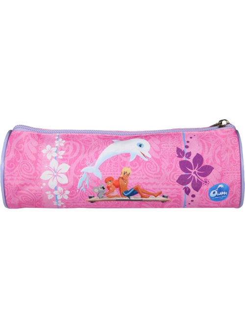 BAGTROTTER Trousse scolaire ronde Oum Le Dauphin Rose - Kiabi