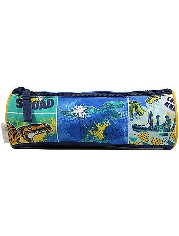 BAGTROTTER Trousse scolaire ronde Phileas Bleue Dinosaure