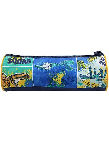 BAGTROTTER Trousse scolaire ronde Phileas Bleue Dinosaure