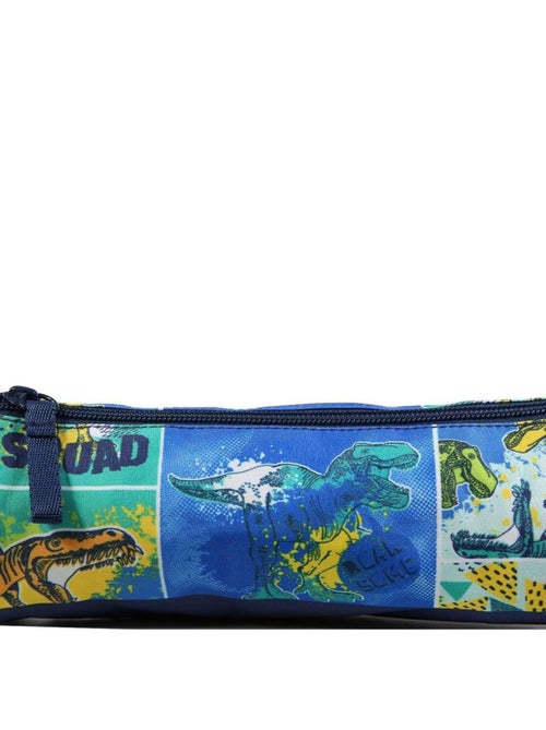 BAGTROTTER Trousse scolaire ronde Phileas Bleue Dinosaure - Kiabi