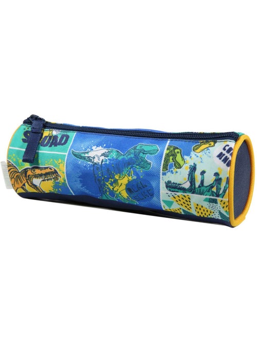 BAGTROTTER Trousse scolaire ronde Phileas Bleue Dinosaure - Kiabi
