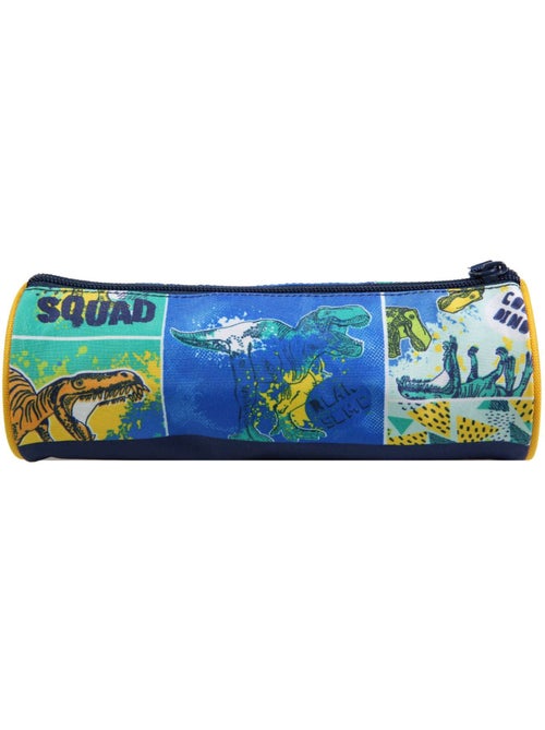 BAGTROTTER Trousse scolaire ronde Phileas Bleue Dinosaure - Kiabi