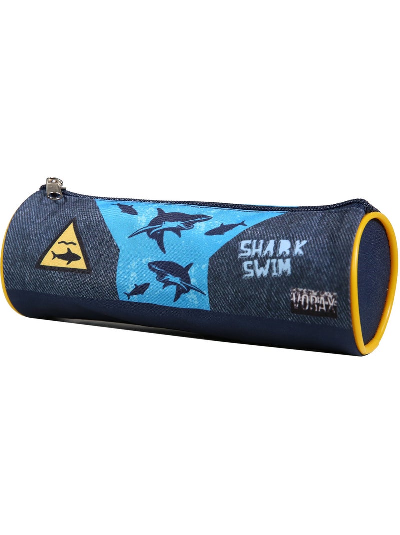 BAGTROTTER Trousse scolaire ronde Vorax Bleue Requins Bleu - Kiabi