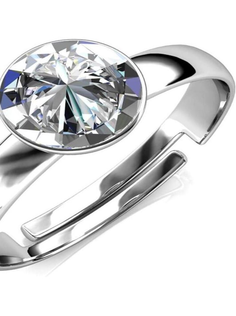 Bague Acacia - Argenté et Cristal Argent - Kiabi