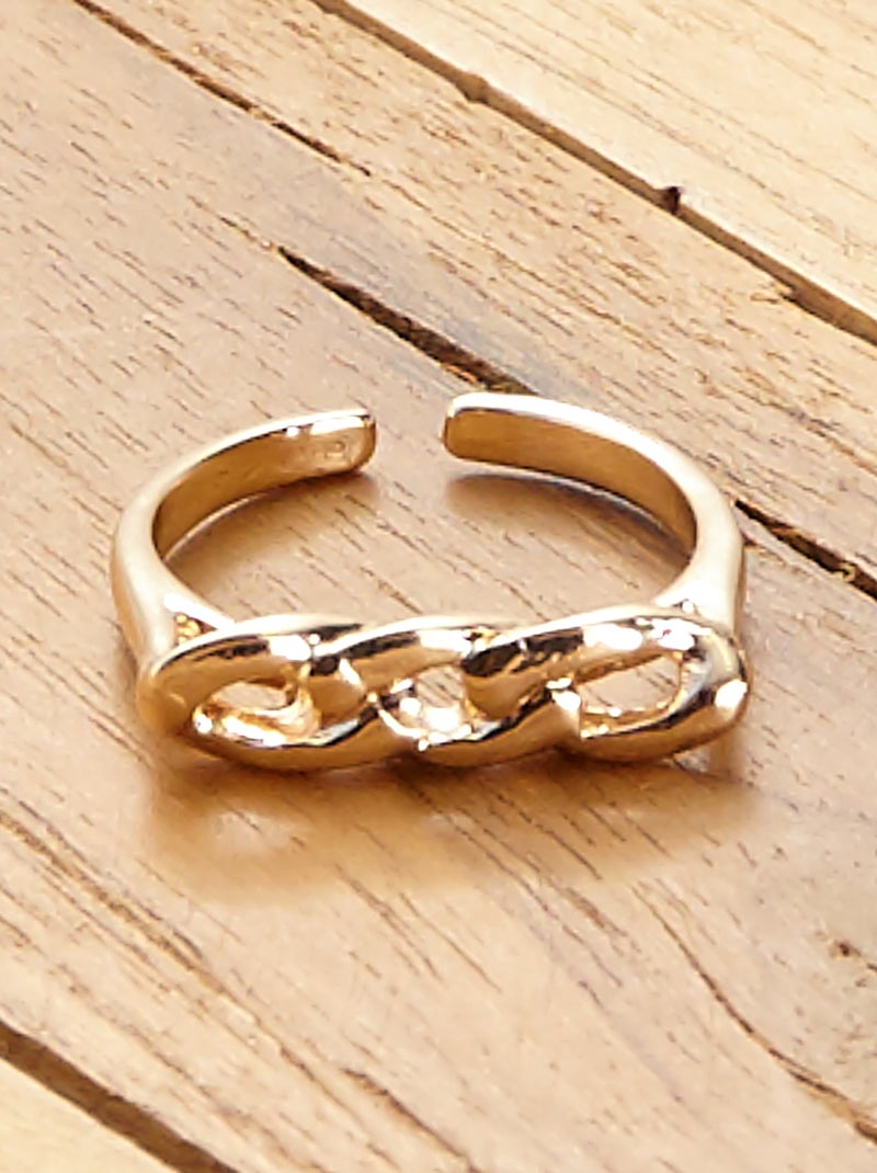 Bague ajustable chaîne doré - Kiabi