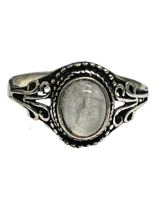Bague ajustable en laiton et cristal de roche