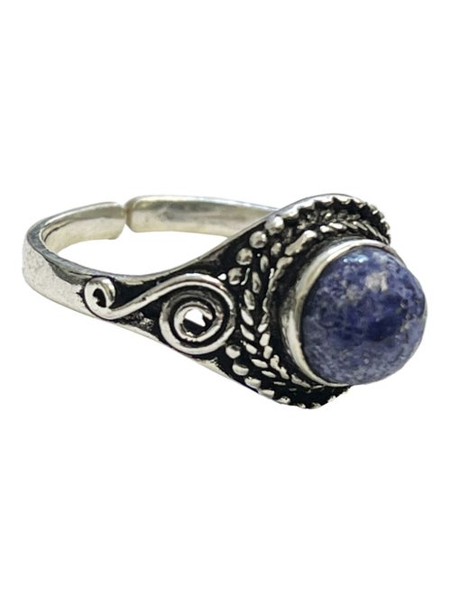 Bague ajustable en laiton et Lapis lazuli - Kiabi