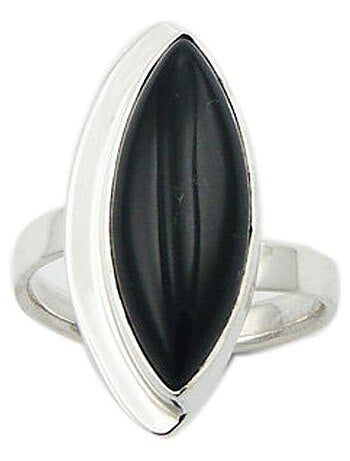 Bague argent agate noire