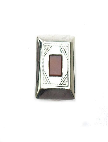 Bague argent carrée et agate rouge
