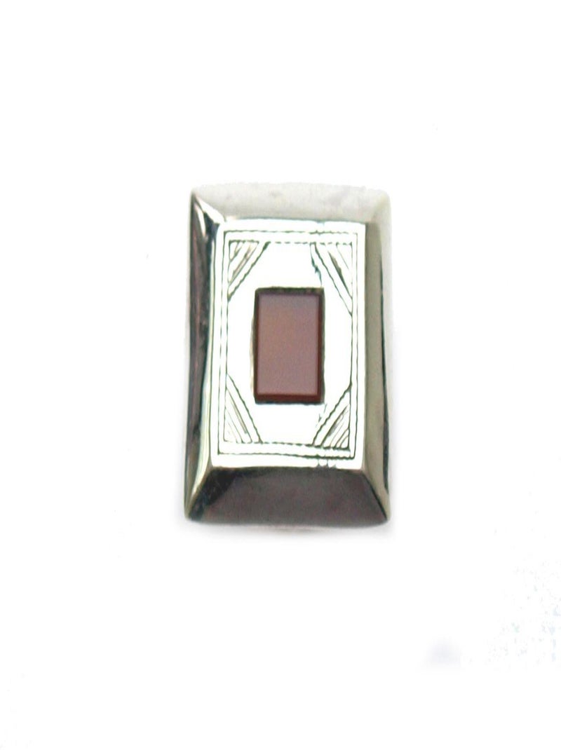 Bague argent carrée et agate rouge Rouge - Kiabi