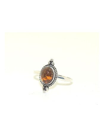 Bague argent et ambre, Bijoucolor