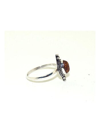 Bague argent et ambre, Bijoucolor