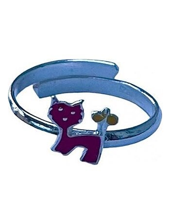 Bague argent et chat, Bijoucolor