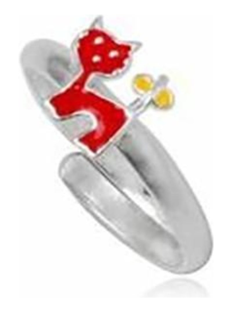 Bague argent et chat, Bijoucolor Rouge - Kiabi