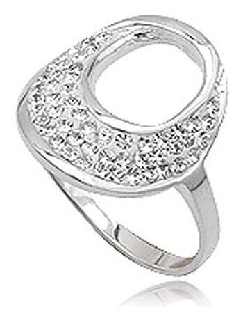 Bague argent et strass blanc