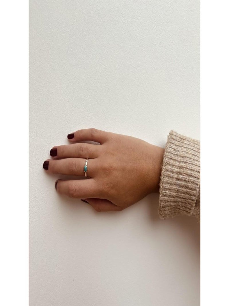 Bague argent et turquoise Gris - Kiabi