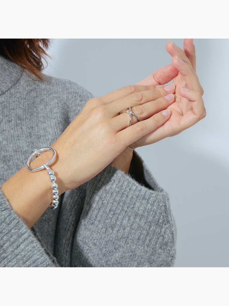 Bague argentée Luxenter - Rai Taille réglable Gris - Kiabi