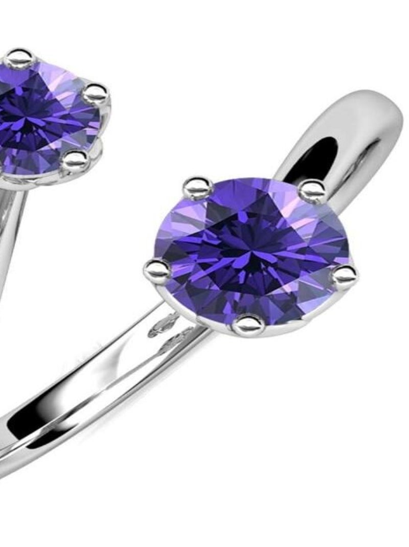 Bague Birth Stone - Argenté et Violet Violet - Kiabi