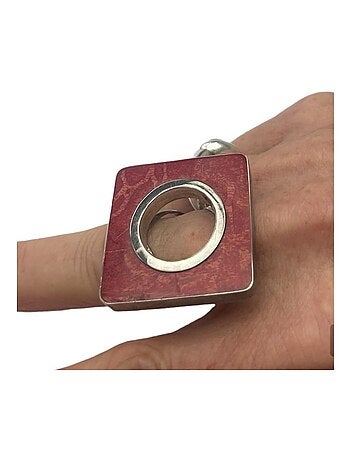 Bague carrée en argent et gorgone, Bijoucolor