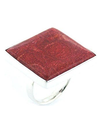 Bague carrée en argent et gorgone, Bijoucolor