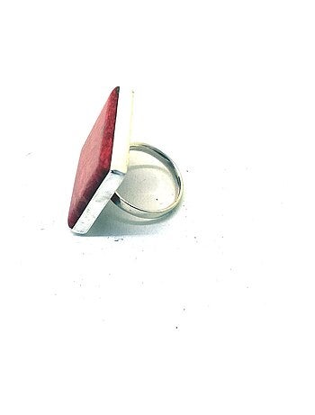 Bague carrée en argent et gorgone, Bijoucolor