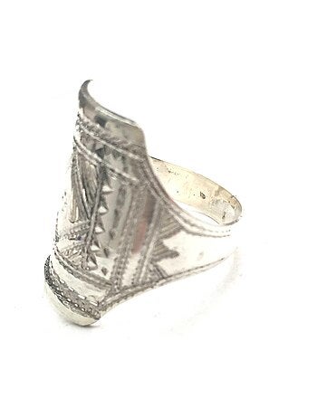 Bague chevalière argent gravée motifs touaregs, Bijoucolor