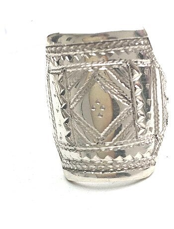 Bague chevalière argent gravée motifs touaregs, Bijoucolor
