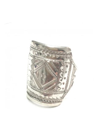 Bague chevalière argent gravée motifs touaregs, Bijoucolor