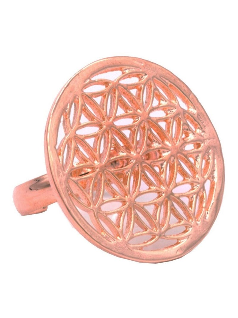 Bague couleur Cuivre en laiton Fleur de Vie Cuivre - Kiabi